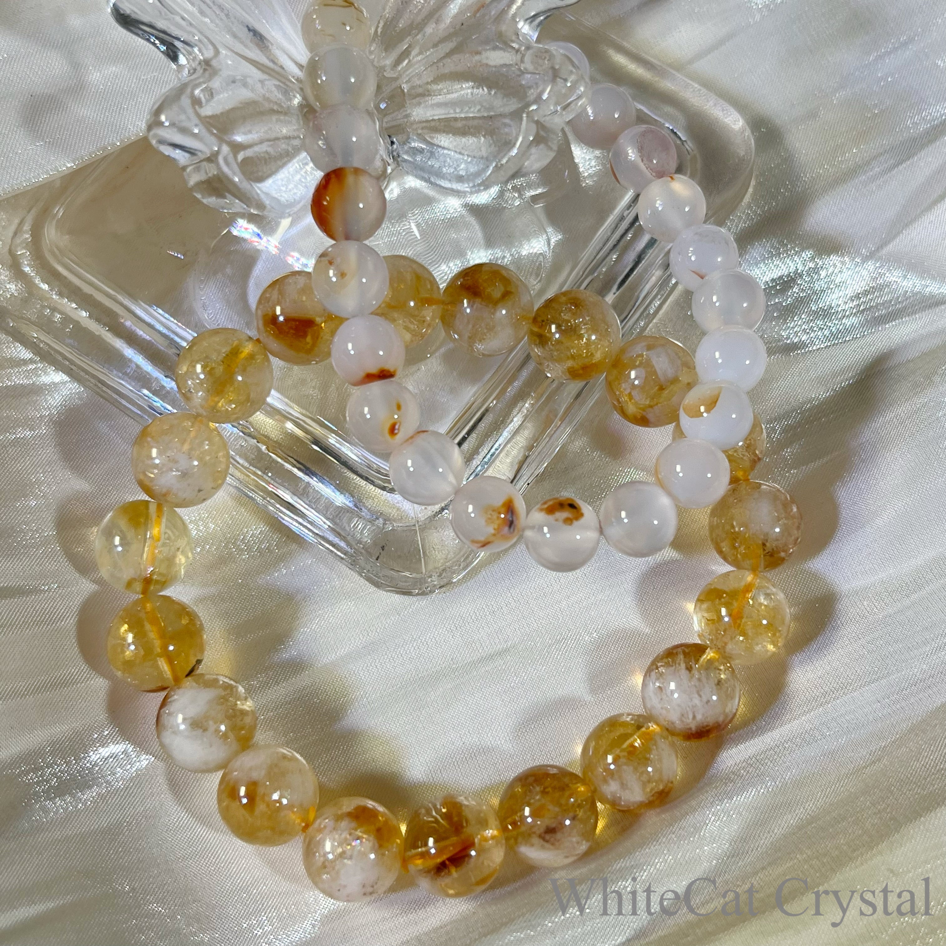 Sakura Agate & Golden Crystal