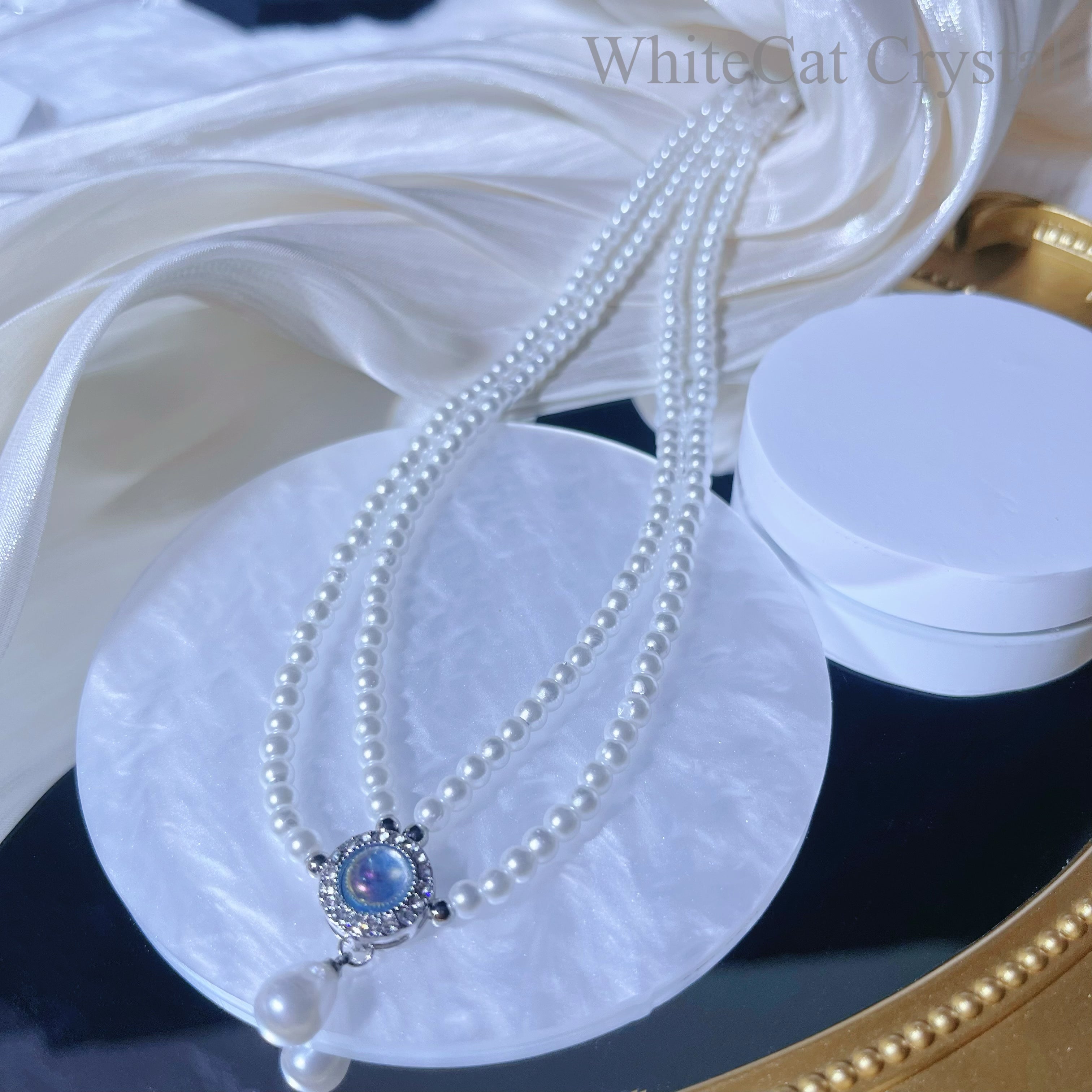 Aquamarine Pearl Necklace