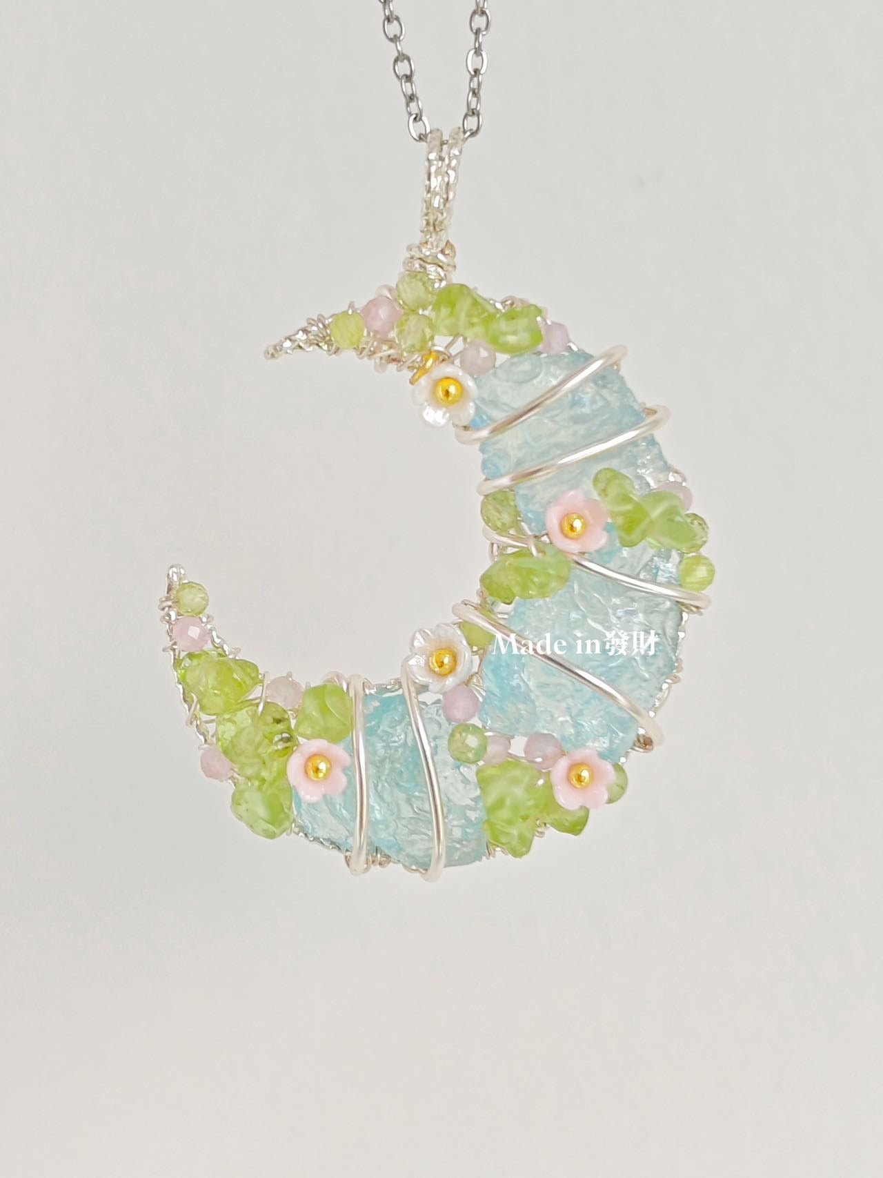 [100% HANDMADE]Spring Moon Dessert Aquamarine