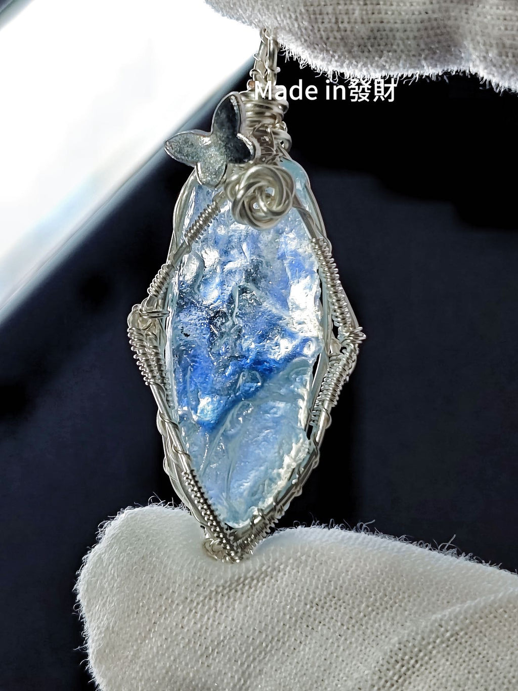 [100% HANDMADE] Butterfly Fairy Aquamarine Pendant