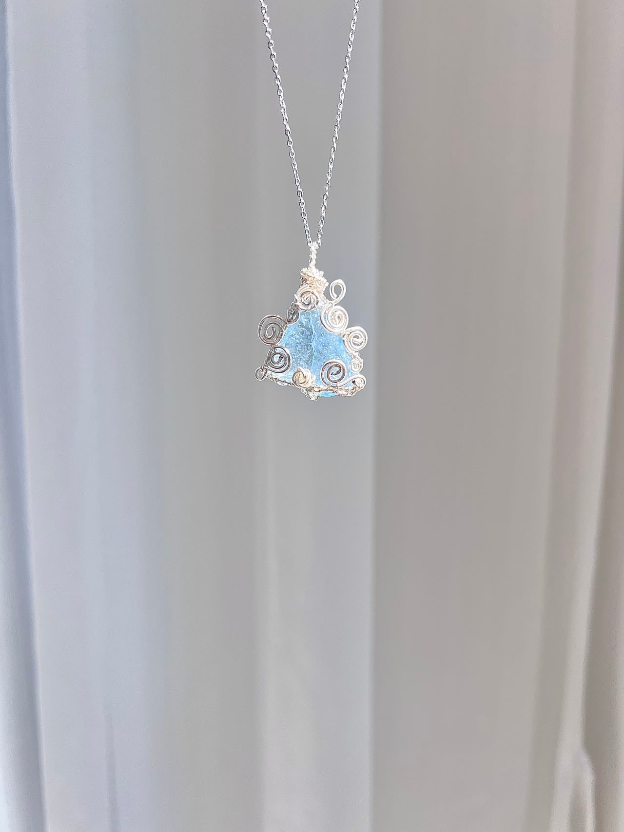 [100% HANDMADE] Ocean Realm: Santa Maria Aquamarine Pendant