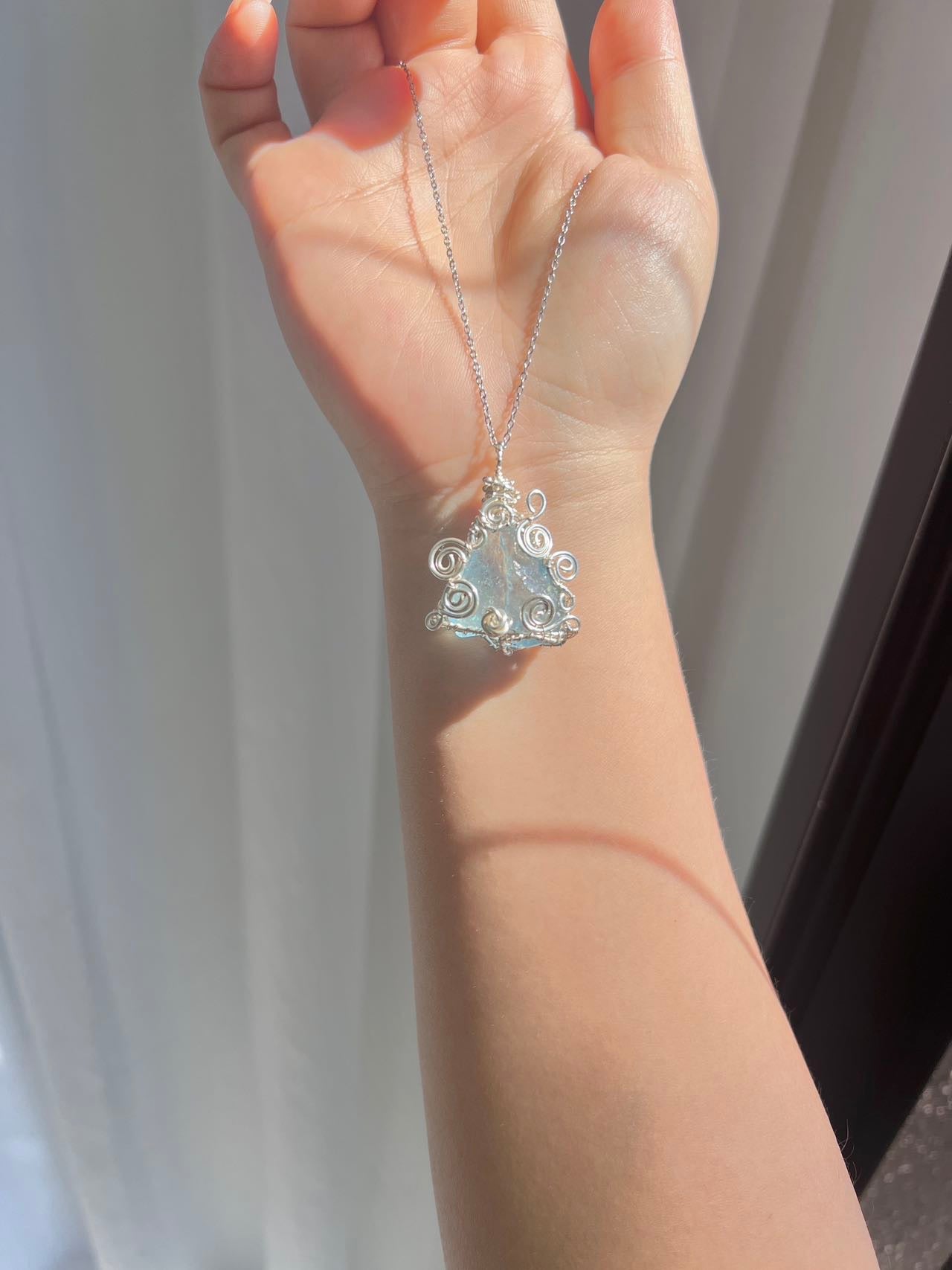 [100% HANDMADE] Ocean Realm: Santa Maria Aquamarine Pendant